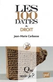 Couverture du livre Les 100 dates du droit Les 100 dates du droit